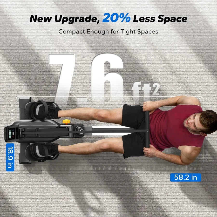 Foldable Rowing Machines for Home, Magnetic Rowing Machine with 16-Level, Compact Row Saves 20% Space, 350 LBS Load Capacity
