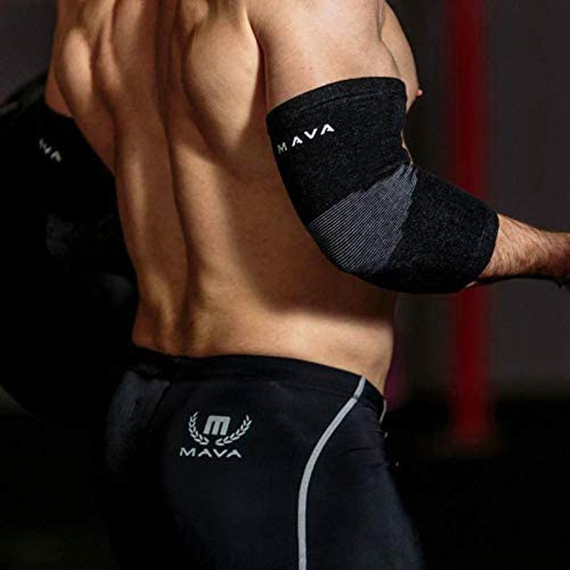 Elbow Sleeve Weightlifting Bamboo Elbow Brace Compression Support Sleeve for Tendonitis, Tennis, Golf Elbow Treatment - Reduce Elbow Joint Pain