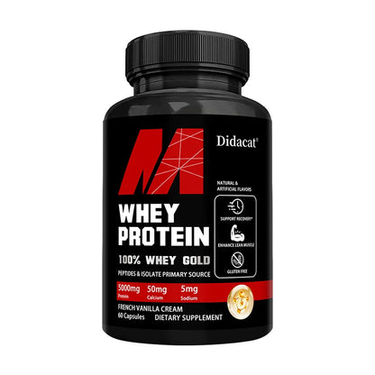 Whey Protein Capsules - Contains 5000mg of Protein - Supports Recovery, Balanced Muscle Health, Gluten Free,NON-GMO