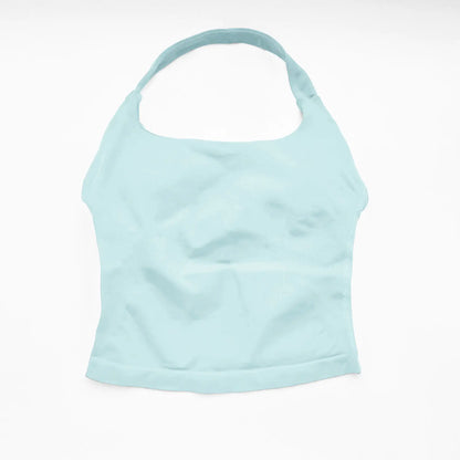 NCLAGEN Gym Halter Top Woman longline strappy tank Padded yoga clothing Fitness workout Running Activewear pilates clothes