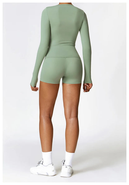 NCLAGEN Yoga Shirts For Women Long Sleeve Winter Fitness Running Gym Clothes Workout Dry Fit Breathable High Elastic Sports Top