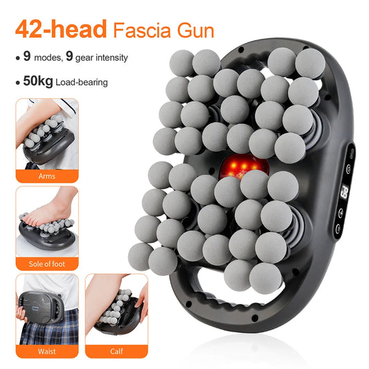 42 Heads Fascia Gun High-Frequency Vibration Deep Body Massage Device Back Waist Thigh Massager Neck Shoulder Muscle masajeador