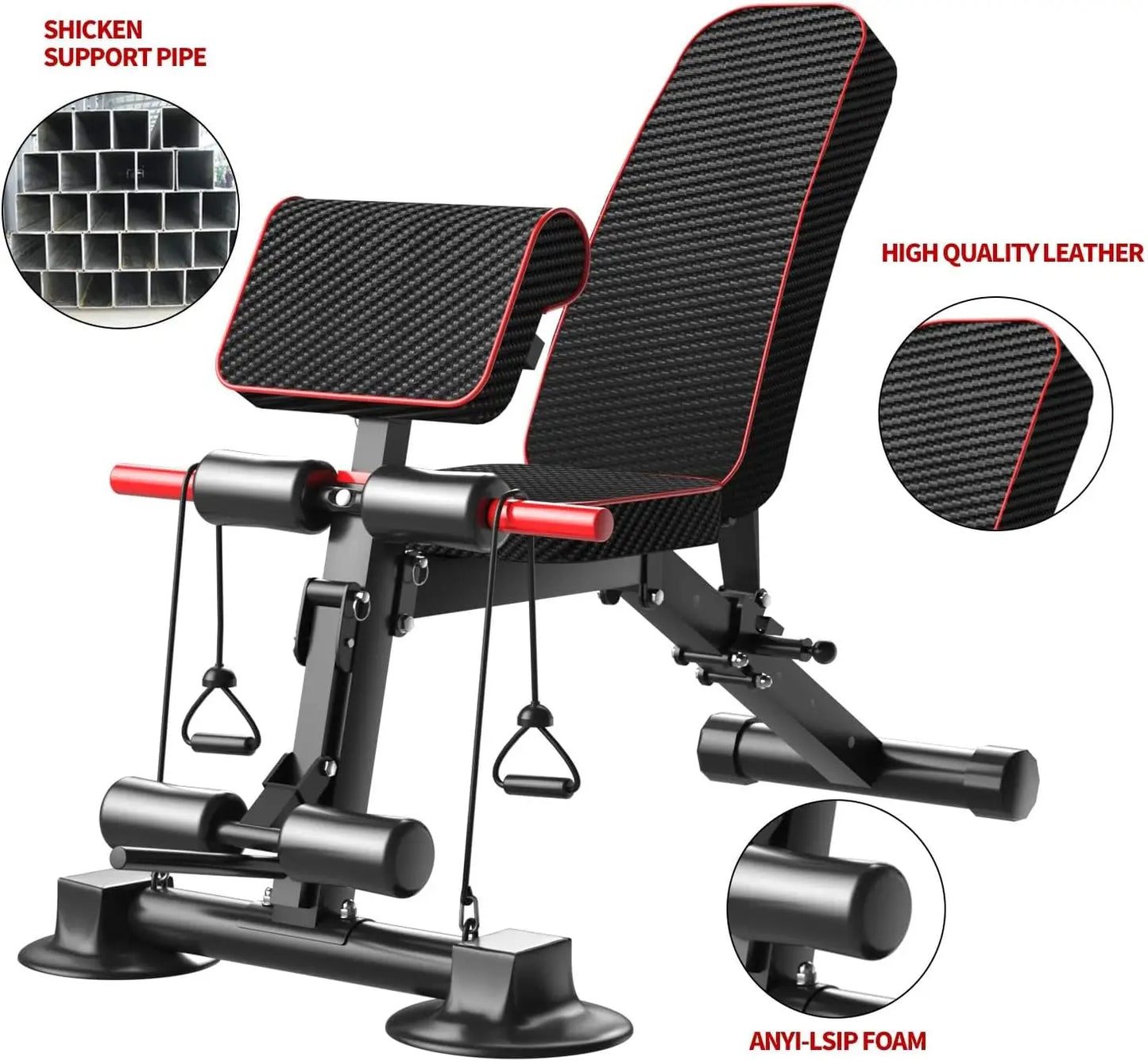 Adjustable Weight Bench - Utility workout Benches for Exercise, Free Installation Design for Portable Fitness Strength Training