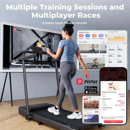3 in 1 Superun Foldable Walking Pad with Handle, 3.0 HP Treadmill with 9% Incline Max 300LBS R