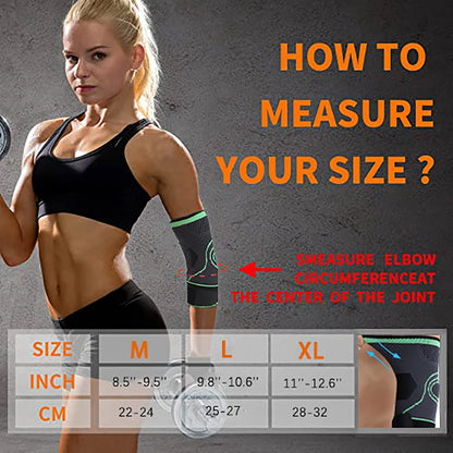 Elbow Compression Sleeve，Relief Joint Wrist Pain Braces ,Epicondylitis and Sports Recovery Sports Adjustable Elbow Braces