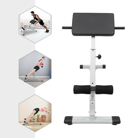 Roman Chair Hyper extension Bench, Adjustable Length Back Extension Bench Machine for Home Gym Fitness, Multi-Functional Bench