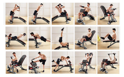 Adjustable Weight Bench - Utility workout Benches for Exercise, Free Installation Design for Portable Fitness Strength Training