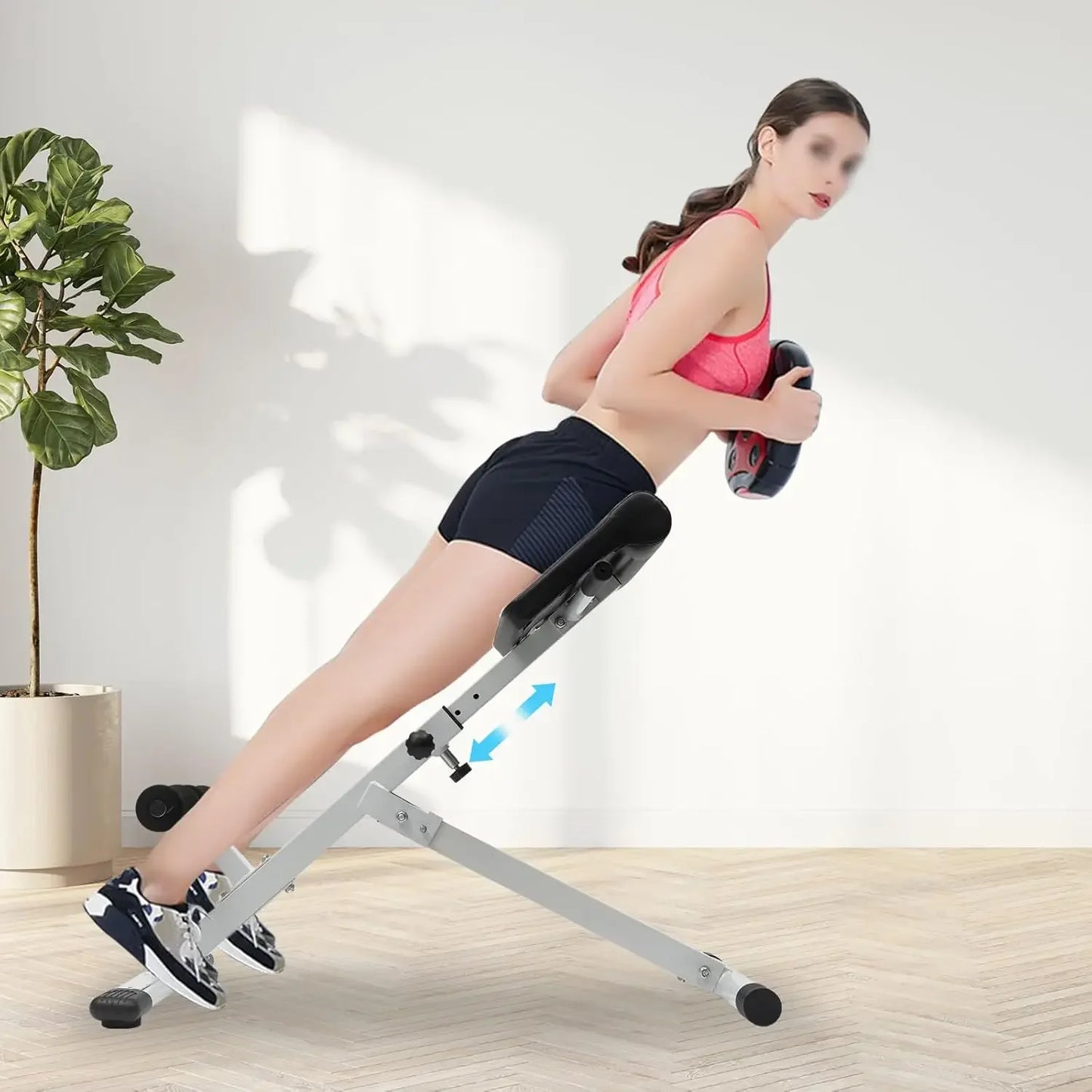 Roman Chair Hyper extension Bench, Adjustable Length Back Extension Bench Machine for Home Gym Fitness, Multi-Functional Bench