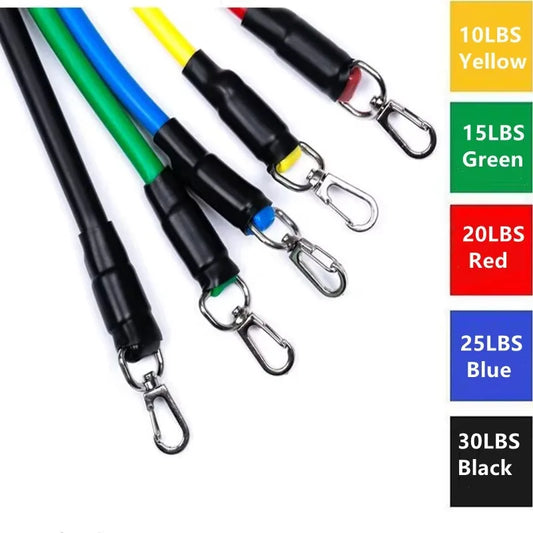 11pcs 100/150LB Resistance Bands Set, Portable Fitness Equipment,Strength Training Bands for Home Gym,Workout Excercise Band