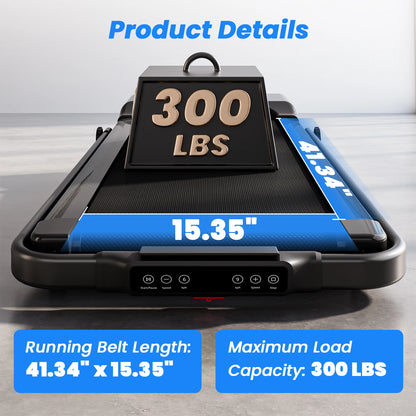 3 in 1 Superun Foldable Walking Pad with Handle, 3.0 HP Treadmill with 9% Incline Max 300LBS R