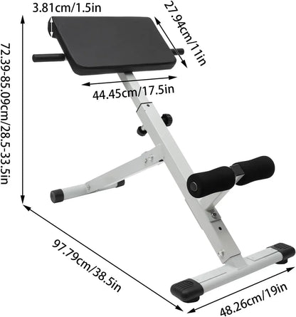 Roman Chair Hyper extension Bench, Adjustable Length Back Extension Bench Machine for Home Gym Fitness, Multi-Functional Bench
