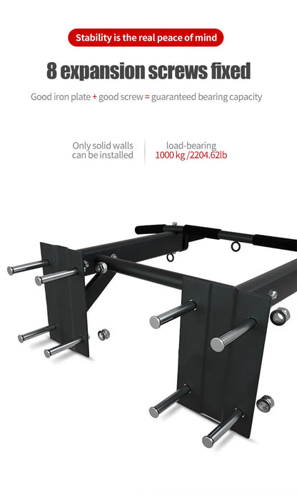 Wall-Mounted Pull-Up Bar-Drill Installation, Home Gym Equipment for Indoor Fitness, Chin-Up Bar for Strength Training （Black、）