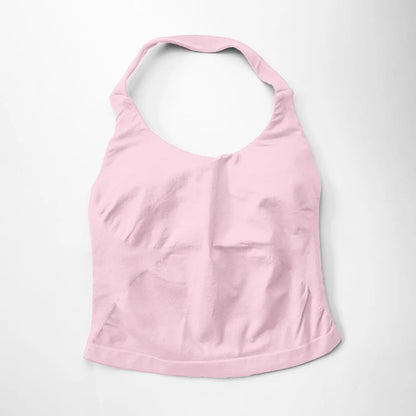 NCLAGEN Gym Halter Top Woman longline strappy tank Padded yoga clothing Fitness workout Running Activewear pilates clothes